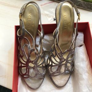 Authentic Valentino dress shoes silver size 37.5 European (size 7 US)